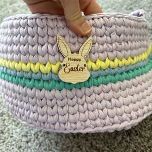 Handmade Pastel Easter Basket for Kids - recycled cotton